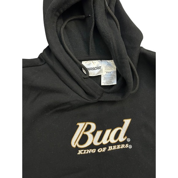 NASCAR Dale Earnhardt Jr Budweiser Hoodie Black Racing Sweatshirt Mens M NEW - Picture 5 of 8